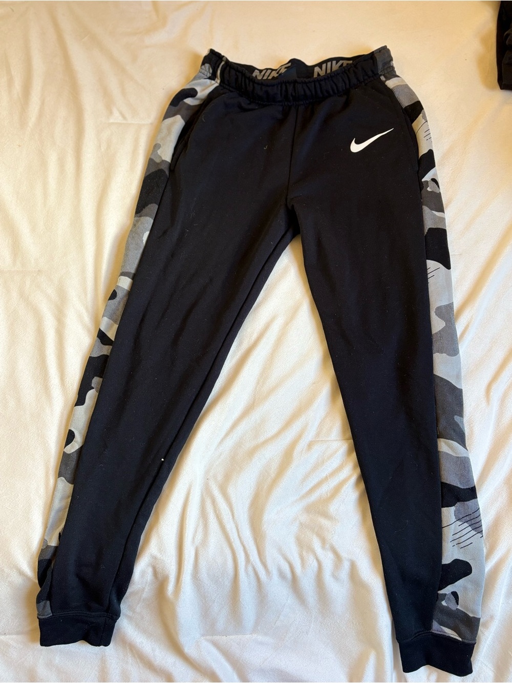 Nike Black Joggers with Grey Camo Stripe